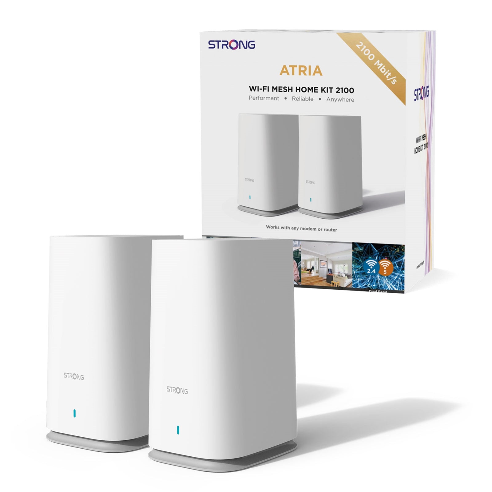 Strong AC2100 Dual-Band Mesh WiFi System 2-Pack - 3,300 sq.ft Strong AC2100 Dual-Band Mesh WiFi System 2-Pack - 3,300 sq.ft
